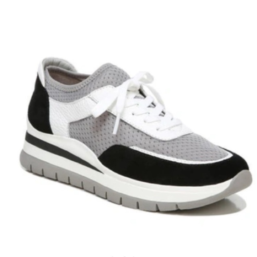 NATURALIZER REMY-STRETCH SNEAKERS SHOES IN GREY/WHITE LEATHER/SUEDE/MESH Sz 8W